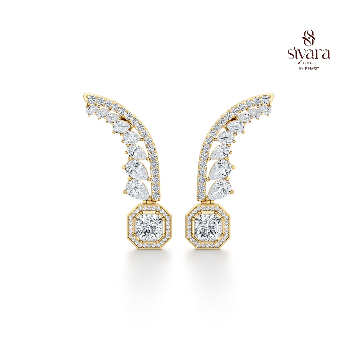 Geometric Crystal Drop Earrings for Women