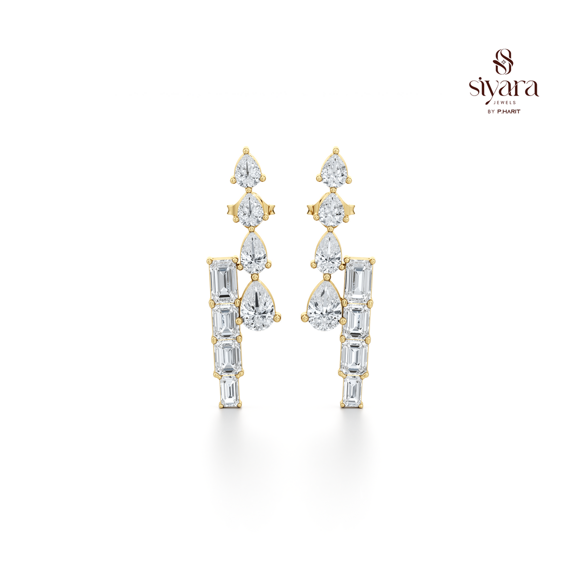 Premium Multi-Shaped Crystal Drop Earrings for Women