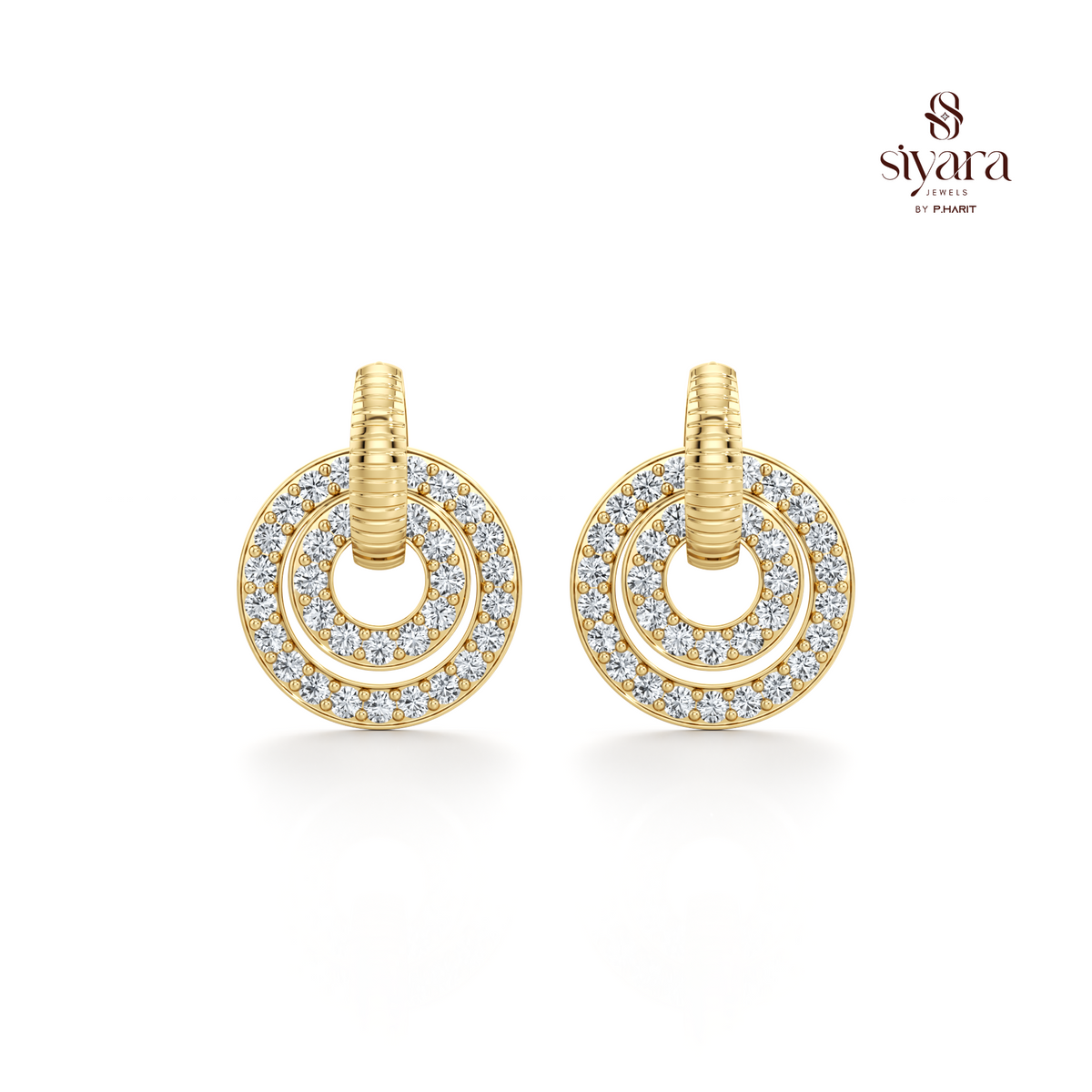 Circular Crystal Hoop Earrings for Women
